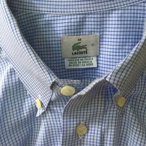 Blue Check Lacoste Button-down Oxford